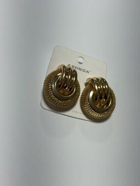 Gold-Tone Textured Knot Earrings